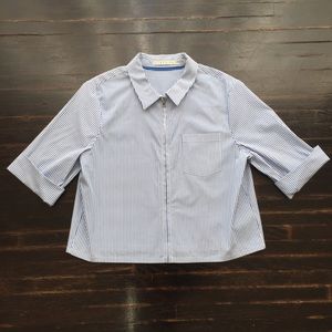 Alice + Olivia Diana zip-front cropped shirt